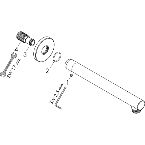 Hansgrohe Brausearm Vernis Blend DN15 240mm Ausladung 90 Grad mattschwarz 27809670