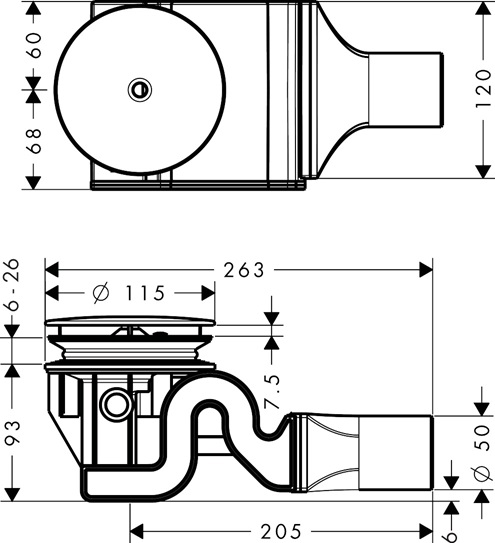 Hansgrohe Ablaufgarnitur Duschwannen Raindrain 90 XXL Komplettset chrom 60067000
