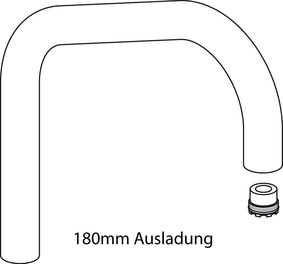 Ideal Standard Rohrauslauf-Set Cerasprint, 180mm B960959AA