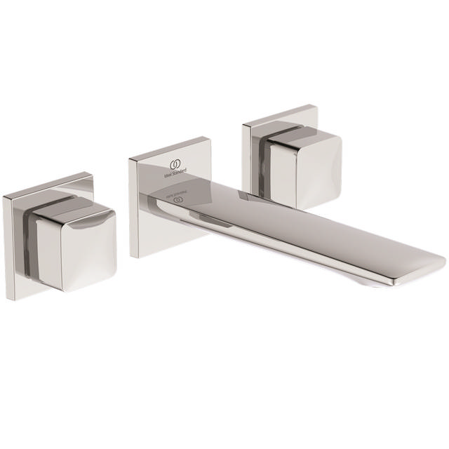 Ideal Standard Wand-Waschtischarmatur Conca, Bausatz 1+2 eckige Rosetten, Ausladung 180mm, chrom A7445AA