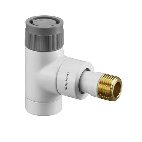 Oventrop Thermostatventil "EQ" DN15, Eck, weiß, mit "Q-Tech" 1163562