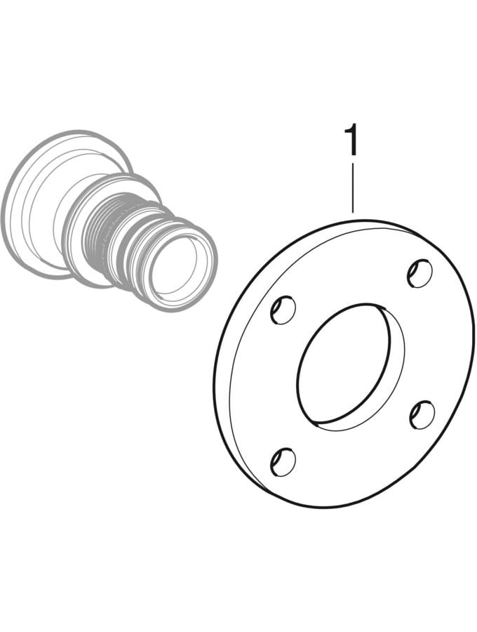 Geberit Mepla Bund mit Pressnippel zu Mepla Losflanschen PN 6 und PN 10/16 608.520.00.5