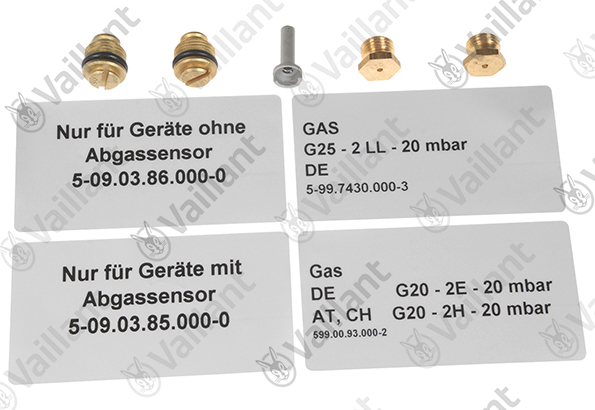 Vaillant Düsenwechselsatz VGR 30 F/3 VGR 30 F/3 X-Auslauartikel 202938