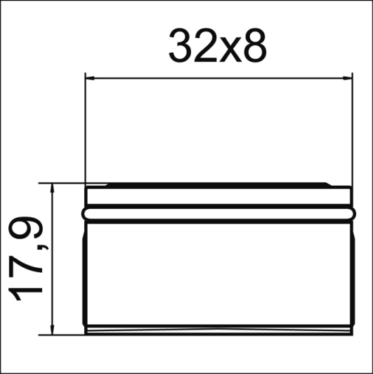 Neoperl Rechteckstrahlregler Laminar 32x8mm V=FULL FLOW 02329690