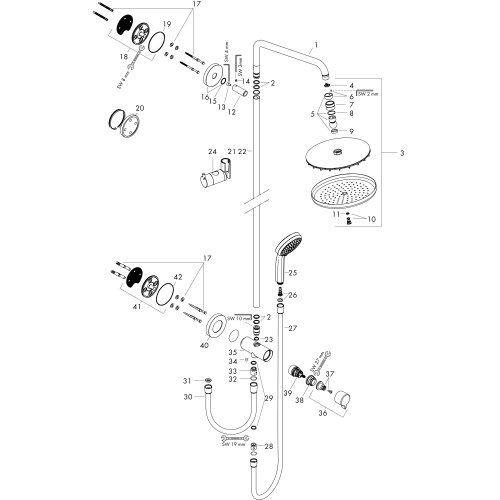 Hansgrohe Showerpipe Croma 220 Reno chrom 27224000
