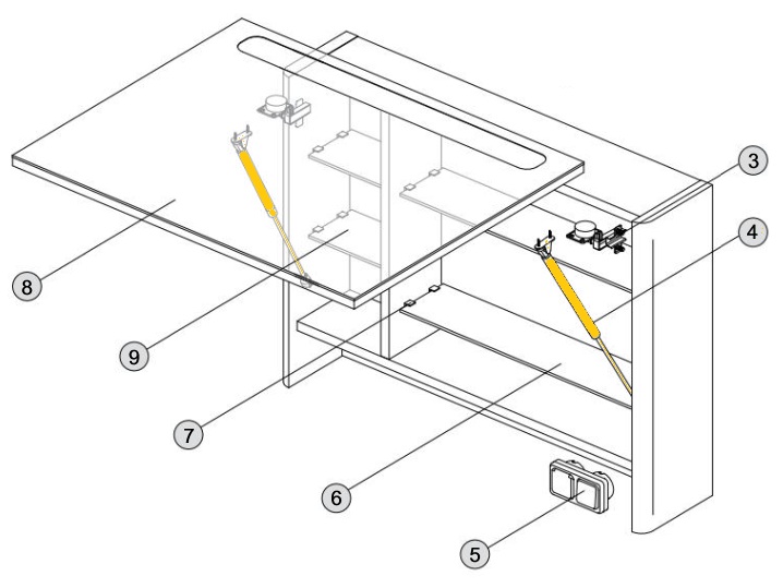 Ideal Standard Druck-Kolben Set Softmood, für Spiegelschrank 1000mm TV59667