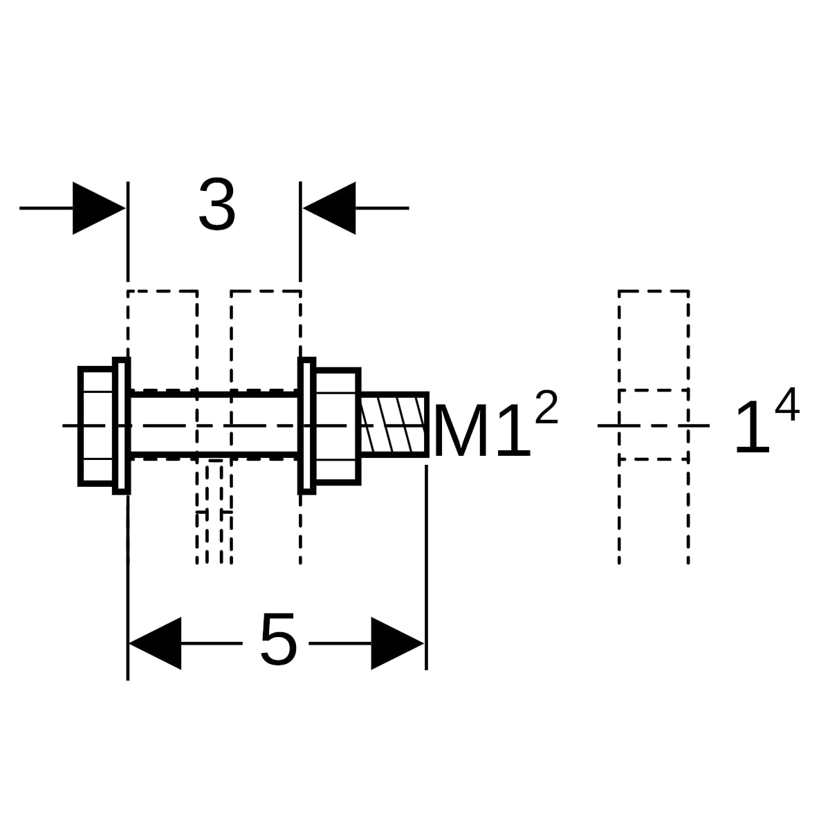 Geberit Schraubenset für Flanschverbindung aus CrNi-Stahl M12x50mm 91166