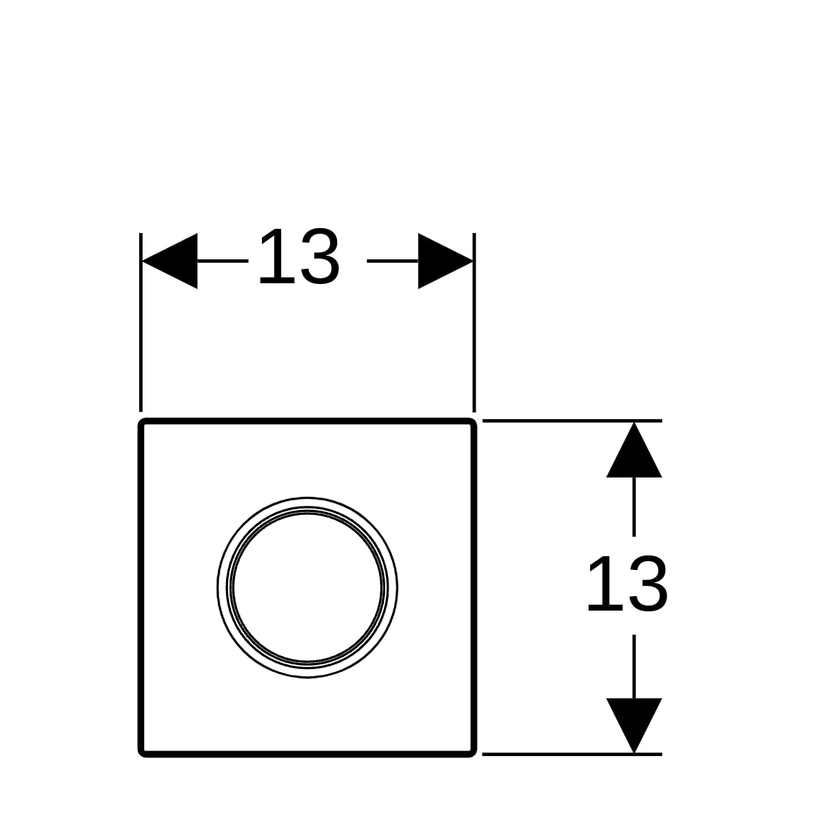 Geberit Betätigungsplatte Typ 01 für Urinal-Steuerung pneumatischer Spülauslösung, chrom matt, Easy to clean 242.811.JQ.1
