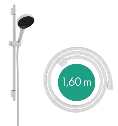Hansgrohe Brauseset Rainfinity 130 3jet Unica S Puro 650mm Push Schieber weiß matt 28745700