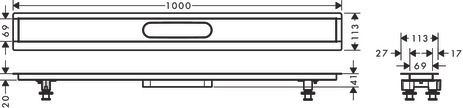 Hansgrohe Installationsset RainDrain 1000mm für Duschrinnen Fertigsets 56014180