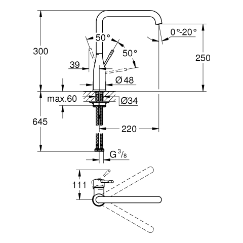 Grohe Essence Einhand-Spültischbatterie supersteel hoher Auslauf 30505DC0