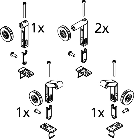 Kermi Set Rollen/Haken für LI G3R/LLI E3R/L 2534755