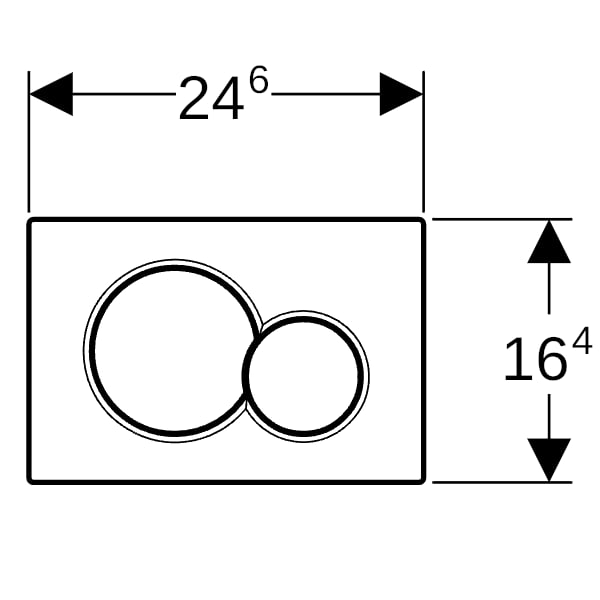 Geberit Sigma01 Betätigungsplatte, für 2-Mengen-Spülung hochglanz verchromt / mattverchromt 115.770.KA.5