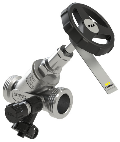 Kemper NIRO Freistrom-Absperrventil Edelstahl, mit Entleerstopfen, AG DN50 0731G05000