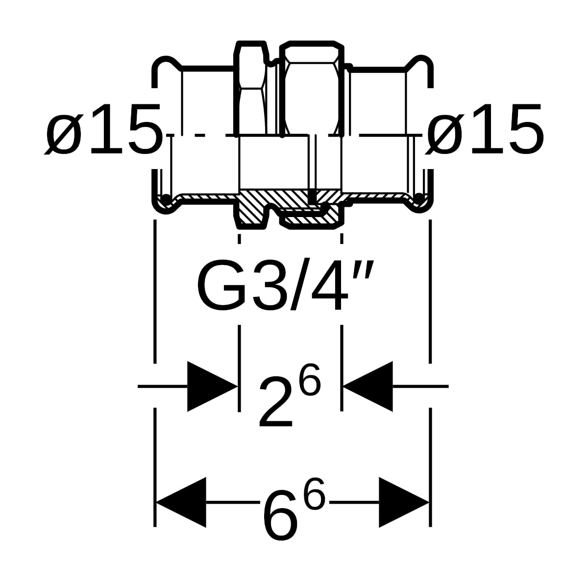 Geberit Mapress Edelstahl Verschraubung (LABS-frei) d15 85320