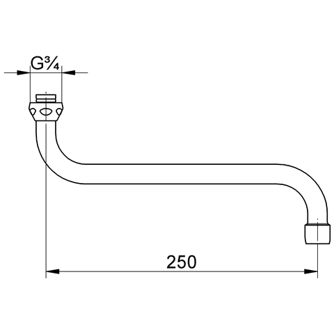 Eichelberg S-Auslauf Ausladung: 250mm chrom 44023726