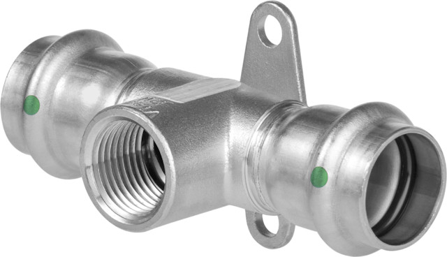 Viega Wandscheiben-T-Stück SC Sanpress Inox 2317.3 in 22mmxRp1/2x22mm Edelstahl 744090