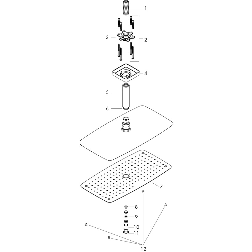 Hansgrohe Kopfbrause Raindance E 360 EcoSmart 360mmx190mm für Deckenmontage chrom 26604000