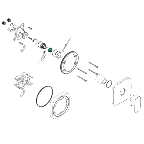 Hansgrohe Rosette PuraVida Brausenmischer UP 155/155mm chrom 95276000