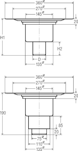 Viega Bodenablauf Advantix 4951.15 in 100mm Kunststoff grau 284961