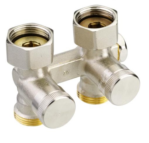 Danfoss Hahnblock RLV-K 3/4" Durchgang, für Einrohr- und Zweirohr-Anschluss 003L0281