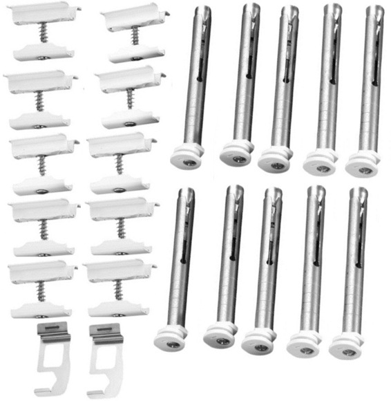 Zehnder Set BKE 10x BKE 160mm +BH mit Sicherungsfeder BFS1 weiß RAL 9016, für Charleston-Radiatoren 774961