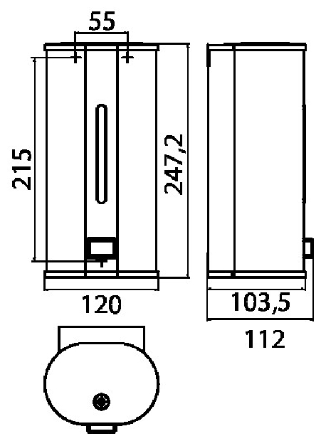 Emco Seifenspender System2 Wandmodell, Bedienung von unten, mechanisch, 800ml, chrom 352100104