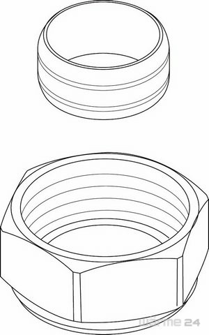Bosch / Buderus Mutter 3/4" - Klemmring 15mm 87186633350
