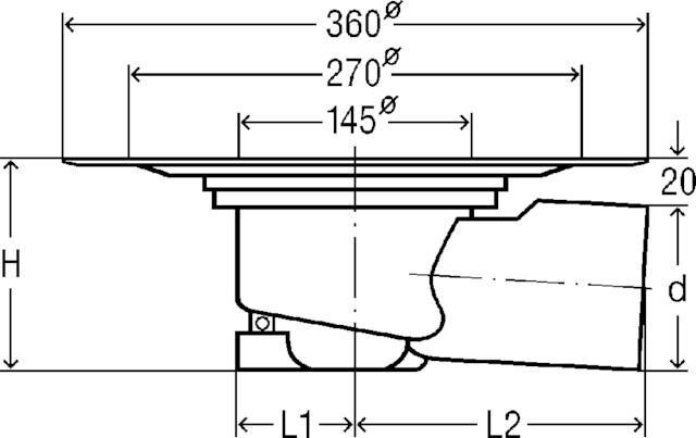Viega Bodenablauf Advantix 4955.25 in 70mm Kunststoff grau 289461
