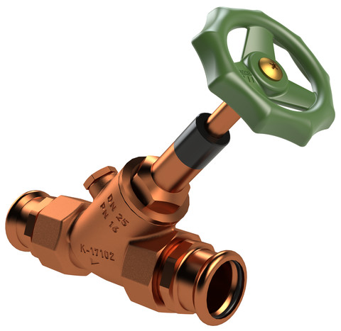 Kemper ECO Freistrom-Absperrventil RG mit Entleerstopfen G1/4, MAPRESS, DN50/54mm 1712205000