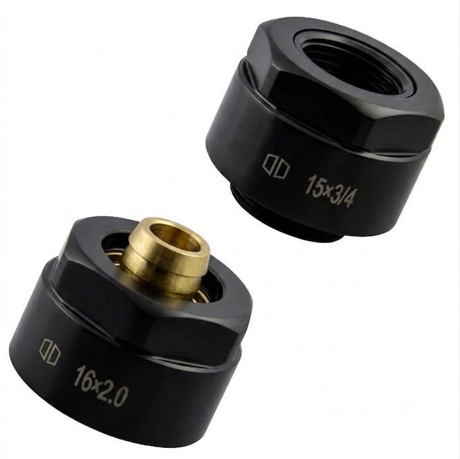 HSK Set für Kupfer Rohre 2 Stück 15×1 Kupfer, schwarz-matt 890011-68