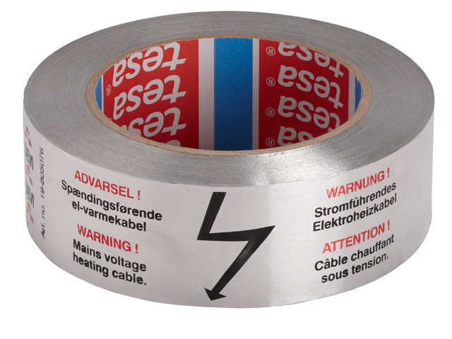 Danfoss Aluklebeband 38mm breit/50m lang, max.160C, mit Warnaufschrift, selbstklebend 088L0409