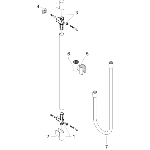 Hansgrohe Brausestange AXOR Starck 900mm mit Brauseschlauch 1600mm, Brushed Nickel 27830820