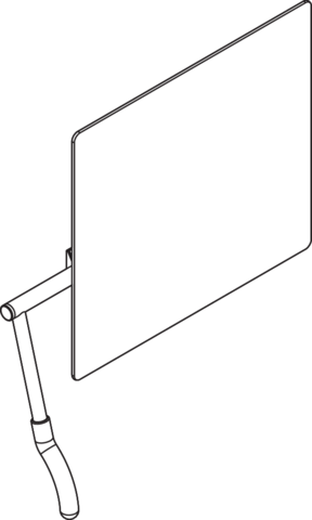 HEWI Kippspiegel Serie 802 LifeSystem, Kristallspiegel, mit ergonomisch Griff, Hebel links, reinweiß 802.01.100L 99