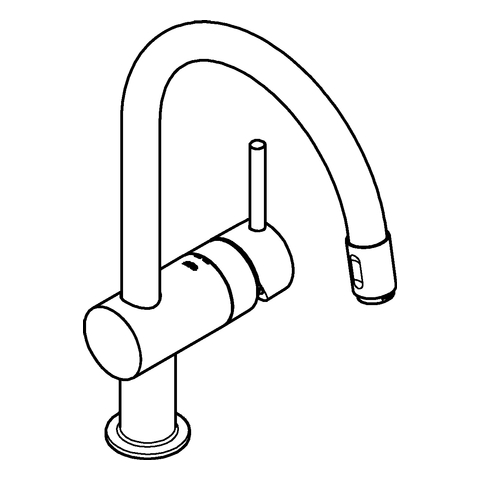 Grohe Minta Einhand-Spültischbatterie supersteel DN15 herausziehbarer Mousseurauslauf 32918DC0