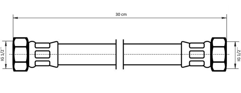 Neoperl NEOFLEX Panzerschlauch DN10 IG x IG, 1/2" x 1/2" 30cm 66875030