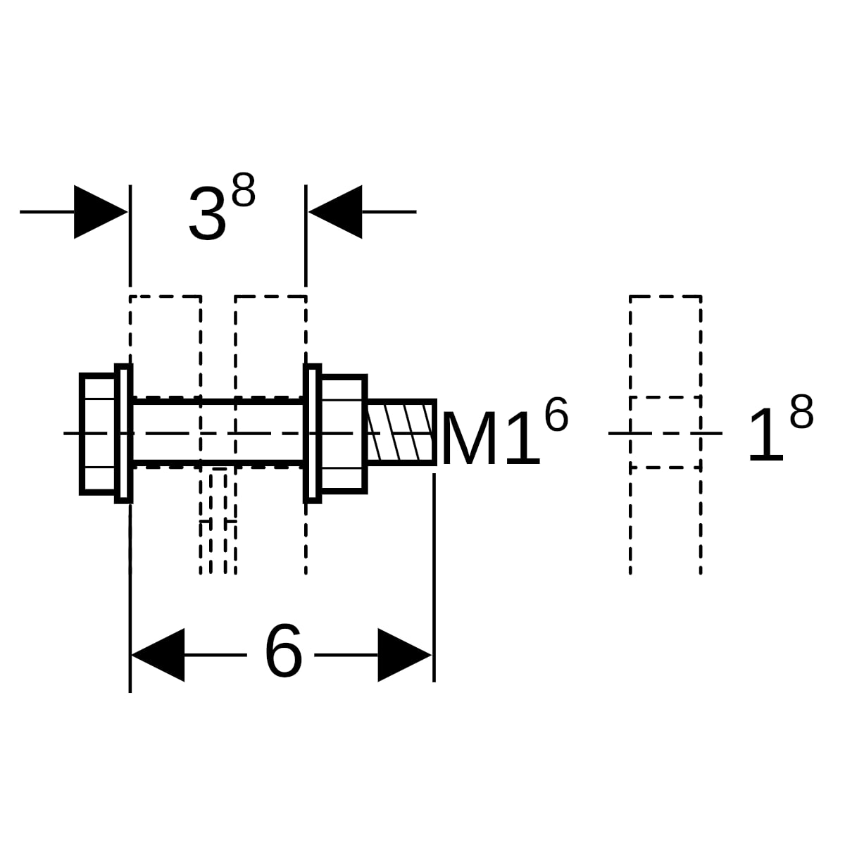 Geberit Schraubenset für Flanschverbindung aus CrNi-Stahl M16x60mm 91170