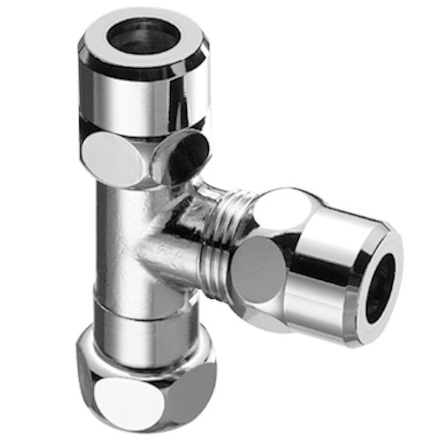 Schell T-Stück bewegliche Überwurfmutter, 3/8", chrom 041000699
