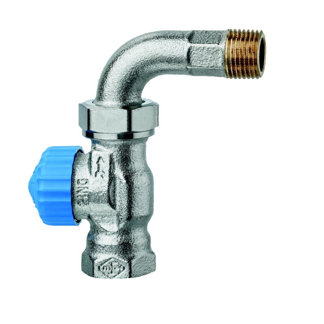 Heimeier Thermostatventil mit Bogenverschraubung 1/2" Einrohr, DN15 2244-02.000
