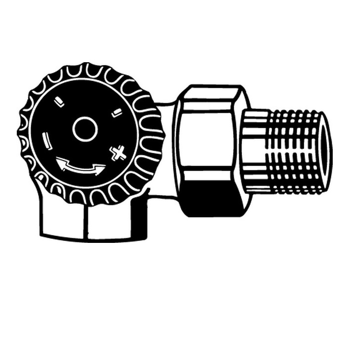 Heimeier Thermostatventil Winkeleck/links 1/2" Einrohr DN15, Anschluss am Heizkörper links 2341-02.000