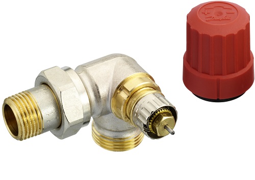 Danfoss Ventilgehäuse RA-N 15 G 3/4 AG, Winkeleck rechts, matt vernickelt 013G4204