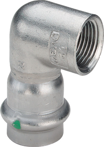 Viega Sanpress Inox Winkel 90 Grad mit SC-Contur 2314.2 in 54mm x Rp2 Edelstahl 437077