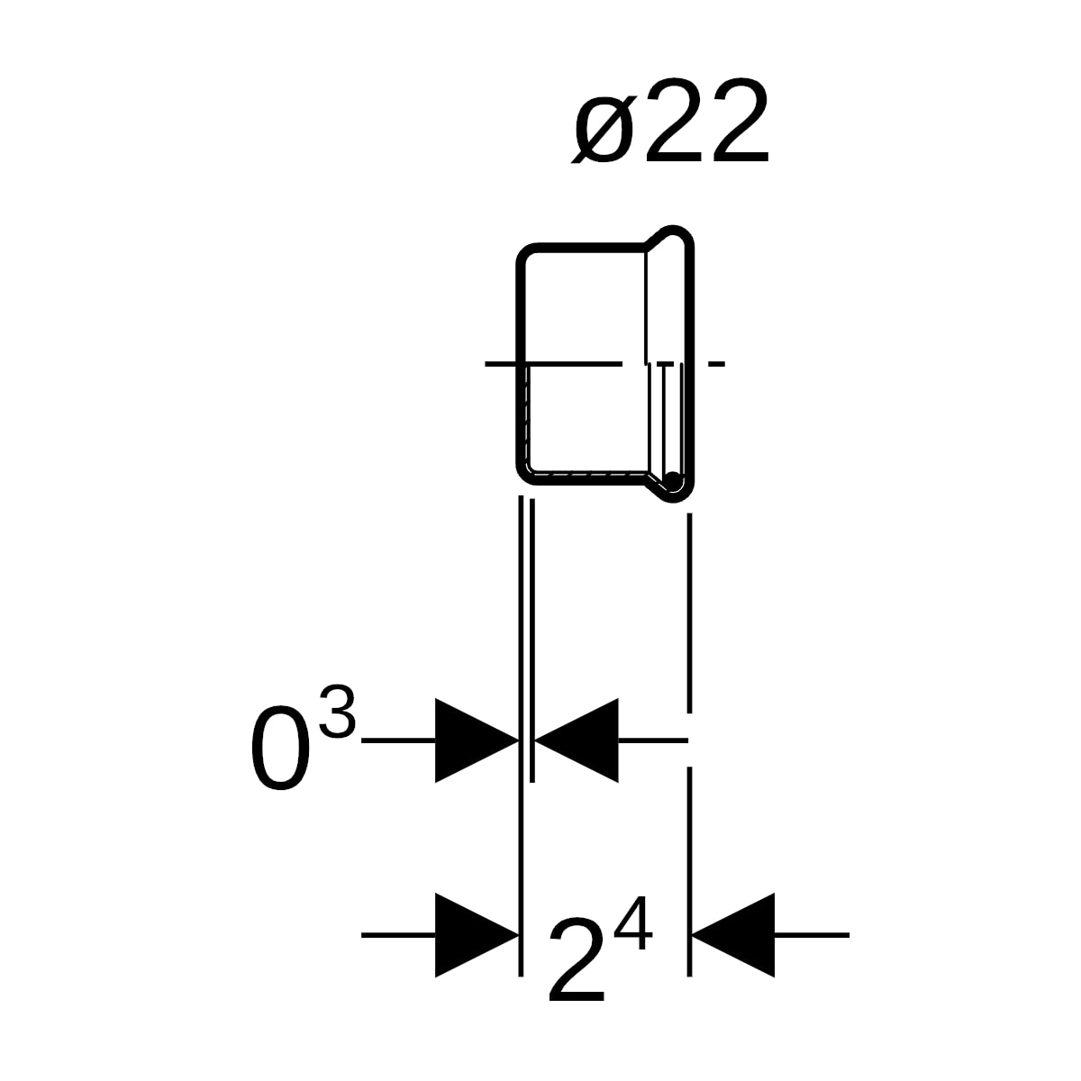 Geberit Mapress Edelstahl Kappe d22 (LABS-frei) 83214