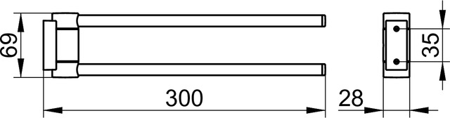 Keuco Handtuchhalter Plan 2-teilig schwenkbar, schwarz 14919370000