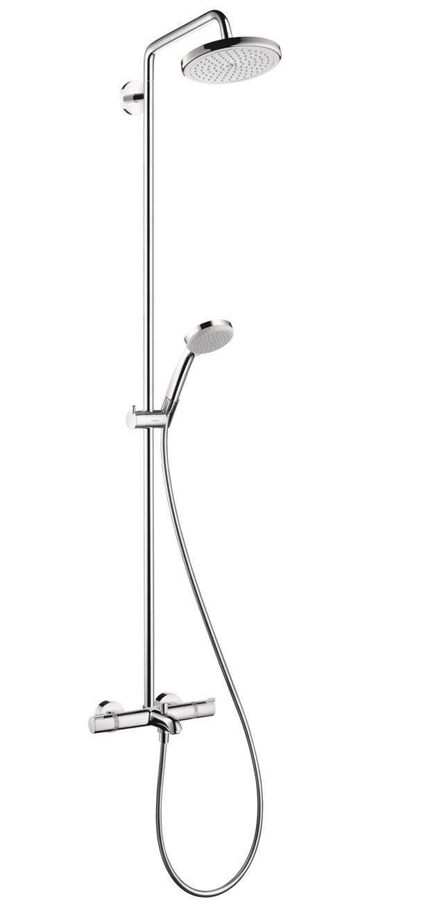Hansgrohe Showerpipe Croma 220 für Wanne chrom mit Thermostat 27223000