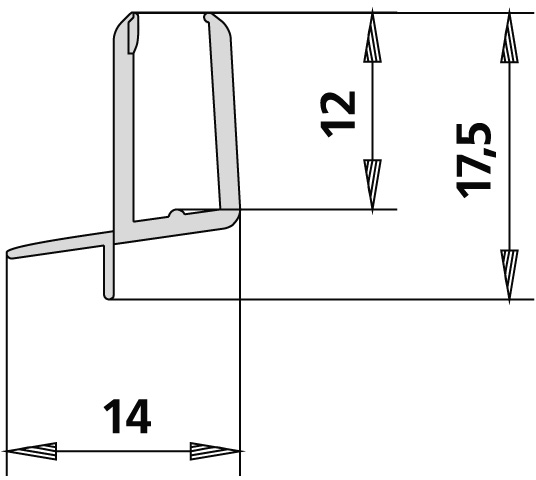 Kermi 2x Dichtleiste Länge: 550mm 2534045