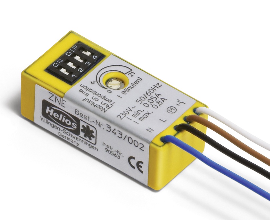 Helios Elektronischer Nachlaufschalter ZNE mit stufenlosen Nachlaufzeiten 0 bis 21 Min 00342