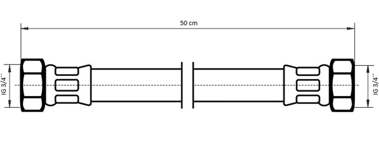 Neoperl NEOFLEX Panzerschlauch DN20 IG x IG, 3/4" x 3/4" 50cm 66920050