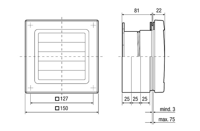 Maico Fenstereinbausatz FE 100/1 AP mit selbsttätiger Außenklappe 0093.0499