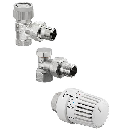 Oventrop Thermostatventil-Set, DN15 Eck, mit Uni LH, AQ, Combi 2 1703064